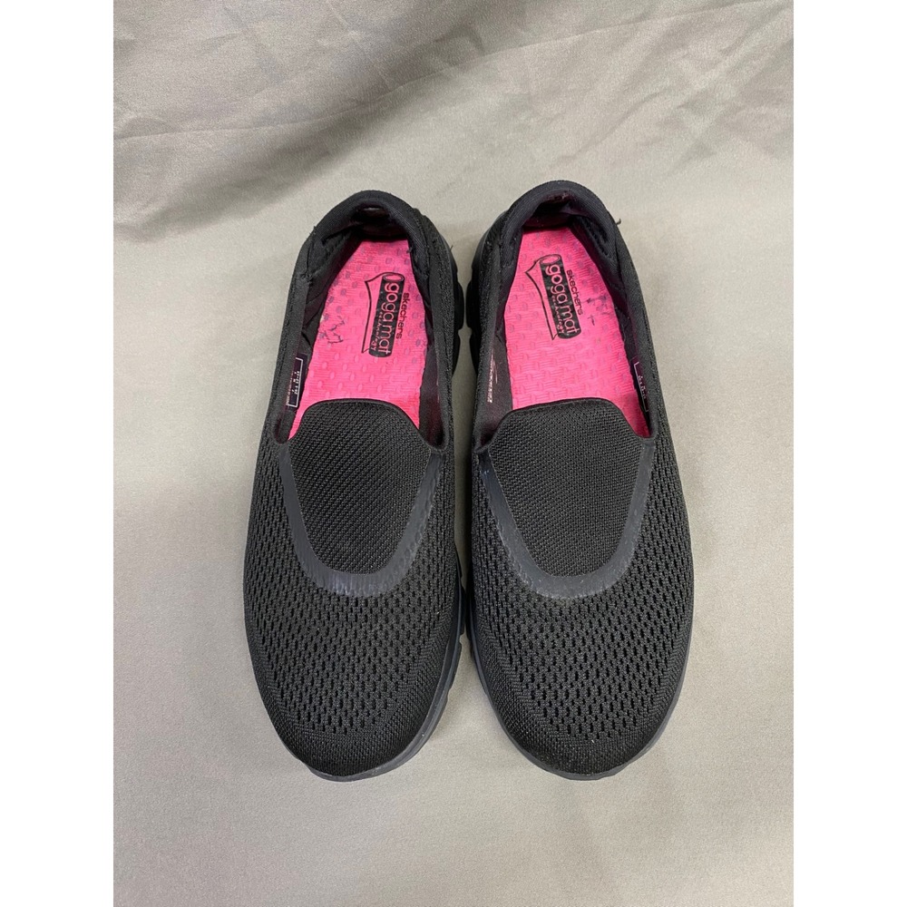Skechers Go Walk 3 Black Mesh Slip On Goga Mat Women's Shoes Size 7.5